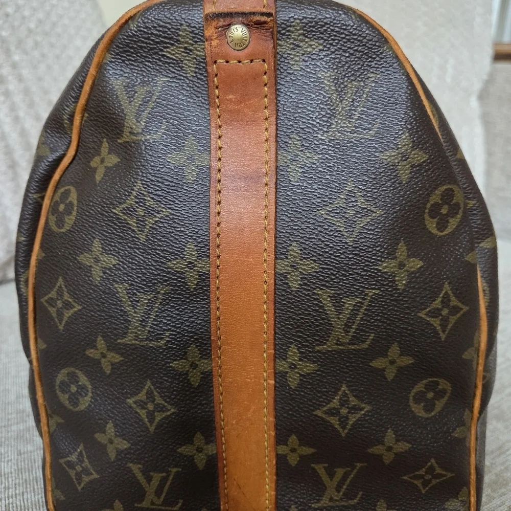 Louis Vuitton Keepall Bandouliere 45 Monogram Canvas Duffel Bag Authentic